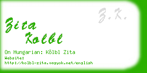 zita kolbl business card