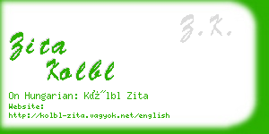 zita kolbl business card